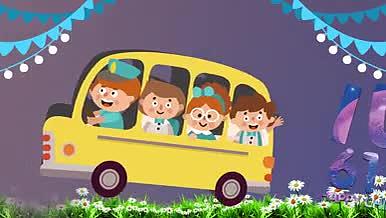 儿童节节日庆祝彩带童车ae模板视频的预览图
